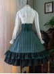 Simple Daily Retro Striped Color Contrast Elegant High Waist Gothic Lolita Skirt