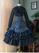 Simple Daily Retro Striped Color Contrast Elegant High Waist Gothic Lolita Skirt