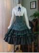 Simple Daily Retro Striped Color Contrast Elegant High Waist Gothic Lolita Skirt