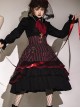 Simple Daily Retro Striped Color Contrast Elegant High Waist Gothic Lolita Skirt