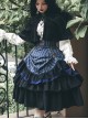 Simple Daily Retro Striped Color Contrast Elegant High Waist Gothic Lolita Skirt