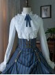 Pure Color Striped Retro Elegant Lace Stand Collar Gothic Lolita Long Sleeve Shirt