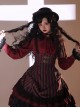 Pure Color Striped Retro Elegant Lace Stand Collar Gothic Lolita Long Sleeve Shirt