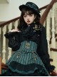 Pure Color Striped Retro Elegant Lace Stand Collar Gothic Lolita Long Sleeve Shirt