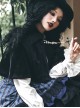 Black Autumn Elegant Warm Lapel Velvet Gothic Lolita Short Cloak