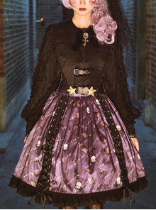 Clown Print Lace-Up Halloween Sweet Cool Girl Gothic Lolita Skirt