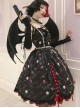 Sweet Cool Girly Halloween Clown Print Spider Web Decoration Lace Gothic Lolita Sleeveless Dress