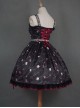 Sweet Cool Girly Halloween Clown Print Spider Web Decoration Lace Gothic Lolita Sleeveless Dress