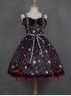 Sweet Cool Girly Halloween Clown Print Spider Web Decoration Lace Gothic Lolita Sleeveless Dress