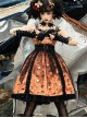 Sweet Cool Girly Halloween Clown Print Spider Web Decoration Lace Gothic Lolita Sleeveless Dress