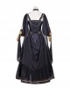 Horus' Nightmare Series Ancient Egypt Exotic Gorgeous Golden Print Black Classic Lolita Sleeveless Dress Set