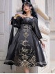 Horus' Nightmare Series Gorgeous Golden Print Black Ancient Egypt Exotic Classic Lolita Sleeveless Dress Set