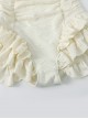 White Sweet Bowknot Decorated Ruffles Simple Slim Fit Sleeveless One-Piece Swimsuit