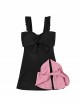 Sexy Slim Fit Hollow Black-Pink Color Contrast Oversized Bowknot Design Sleeveless One-Piece Swimsuit