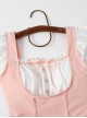 Cute Maid Sexy Square Neck Backless Lace-Up Summer Sleeveless One-Piece Swimsuit