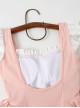 Cute Maid Sexy Square Neck Backless Lace-Up Summer Sleeveless One-Piece Swimsuit