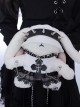 Punk Style Rivet PU Leather White Cute Plush Rabbit Cross Rose Lace Decoration Punk Lolita Shoulder Messenger Bag