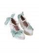 Elegant Ribbon Bowknot Flower Decoration Pointed Toe Classic Lolita Daily All-Match Shoes