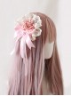 Ribbon Bowknot Pink Flower Lace Brooch Hair Clip Dual Purpose Sweet Lolita Hair Clip