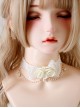 Daily All-Match Flower Lace Bead Chain Elegant White Classic Lolita Necklace