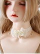 Daily All-Match Flower Lace Bead Chain Elegant White Classic Lolita Necklace