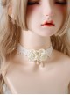 White Camellia Flower Water Drop Design Daily Lace Elegant All-Match Classic Lolita Necklace