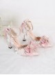 Sweet Pink Elegant Bowknot Rhinestone Decoration Pointy Stiletto Sweet Lolita Shoes