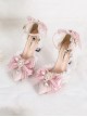 Sweet Pink Elegant Bowknot Rhinestone Decoration Pointy Stiletto Sweet Lolita Shoes