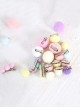 Girl Sweet Multicolor Plush Cute Hair Ball Sweet Lolita Hair Clips