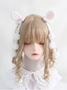 Cute Rabbit Ear Plush Tassel Ball Sweet Girly Sweet Lolita Hair Clips
