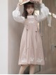 Little Sheep Series Pink Doll Collar Embroidered Chinese Elements Pleated Hem Classic Lolita Autumn Winter Long Sleeves Dress Set