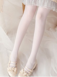Spring Autumn Pure Color Velvet All-Match Daily Elastic Comfortable 50D Classic Lolita Pantyhose