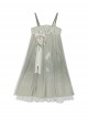 Butterfly Fun Series Chinese Elements White Chiffon Long Sleeve Top Green Fresh Sweet JSK Classic Lolita Sleeveless Dress Set