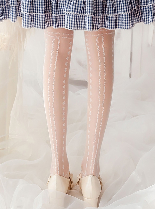 Prayer Night Series Summer Thin Print All-Match Daily Classic Lolita Long Socks