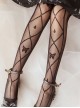 Thin Classic Lolita Summer Ribbon Butterfly Print Daily All-Match Long Socks
