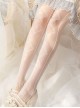 Heart Wind Chime Series Daily All-Match White Summer Thin Print Classic Lolita Long Socks