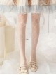 Heart Wind Chime Series Daily All-Match White Summer Thin Print Classic Lolita Long Socks