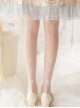 Heart Wind Chime Series Daily All-Match White Summer Thin Print Classic Lolita Long Socks