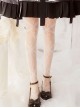 Star Wind Interweave Series Ribbon Printing Sweet White Classic Lolita Summer Thin Long Socks