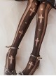 Pure Color Love Cross Print Classic Lolita Thin Long Socks