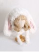 White Long Plush Cute Lop Eared Rabbit Ears Winter Keep Warm Sweet Lolita Hat