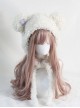 Pure Color Cute Plush Bear Ears Winter Keep Warm All Match Sweet Lolita Hat