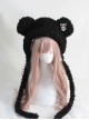 Pure Color Cute Plush Bear Ears Winter Keep Warm All Match Sweet Lolita Hat