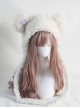 Pure Color Cute Plush Bear Ears Winter Keep Warm All Match Sweet Lolita Hat