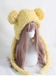 Pure Color Cute Plush Bear Ears Winter Keep Warm All Match Sweet Lolita Hat