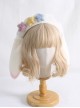 White Spring Beret Macaron Color Stars Rabbit Ears Sweet Lolita Hat