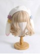 White Spring Beret Macaron Color Stars Rabbit Ears Sweet Lolita Hat