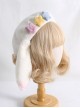 White Spring Beret Macaron Color Stars Rabbit Ears Sweet Lolita Hat