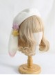 White Spring Cute Rabbit Ear Shape Beret Candy Color Stars Sweet Lolita Kids Hat