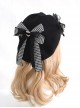 Black Houndstooth Bowknot Spring Beret Ladylike Style Sweet Lolita Hat